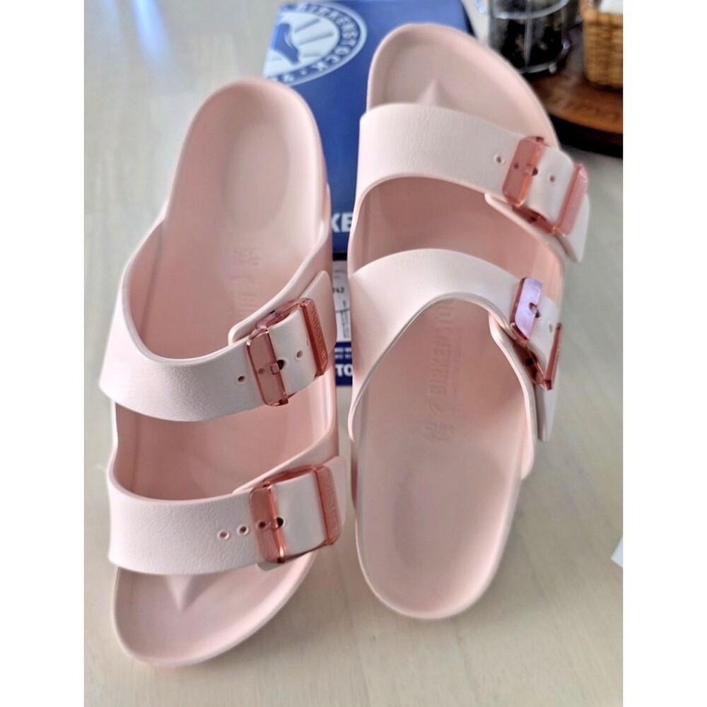 Birkenstock Womens Arizona Stealth Buckle Light Rose Shoes 10  New